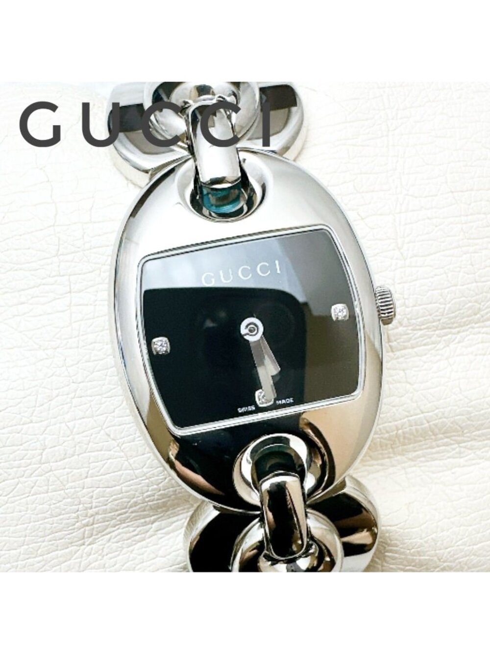 Gucci 121.5 Watch Diamond Quartz Stainless Steel 17.5